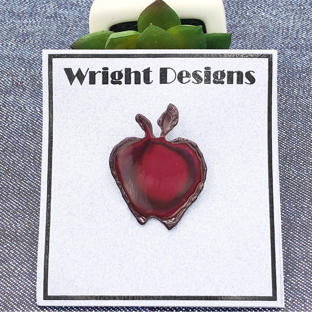 🌼 Metal Art Apple Artesian Hand Made Pin Brooch